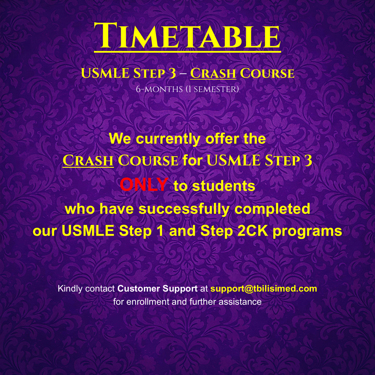 USMLE Step 3: Crash Course (6 months)